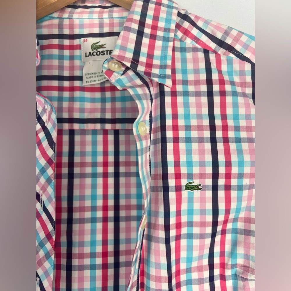 Lacoste Multicolor Button Up Down Long Sleeve Blo… - image 4